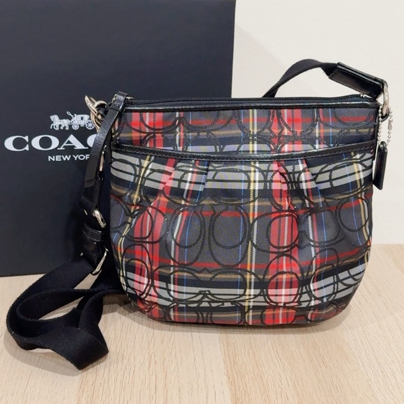 Coach Poppy Tartan Plaid Glitter Signature Vintage Y2K Crossbody Bag - Picture 1 of 10